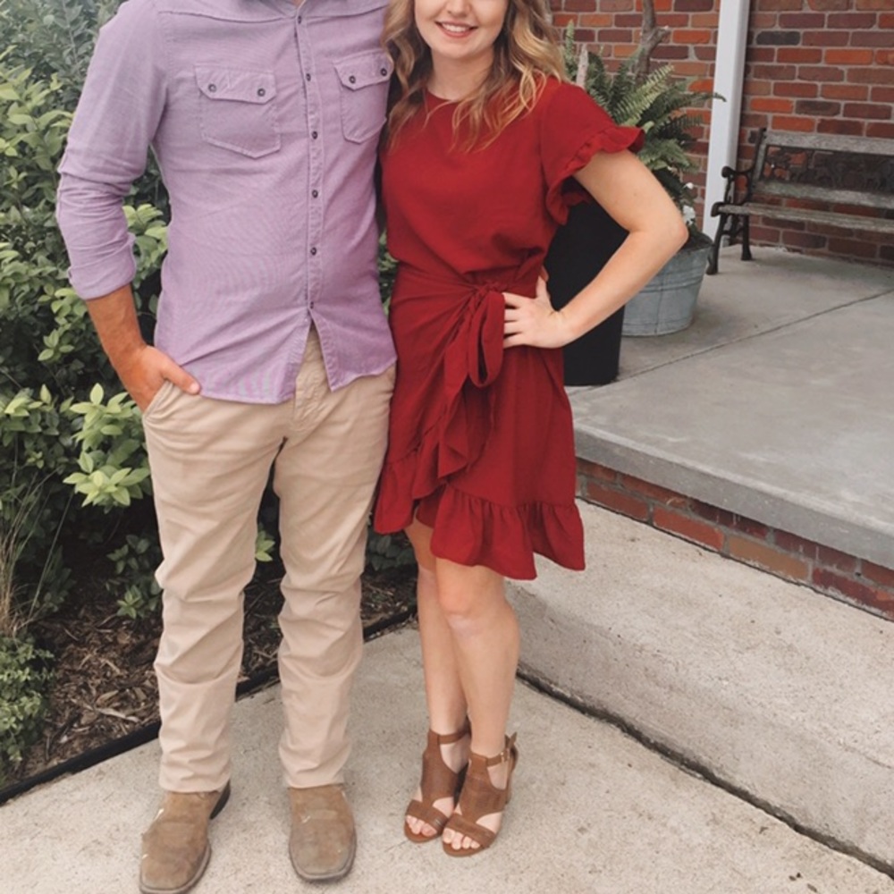Wine wrap dress